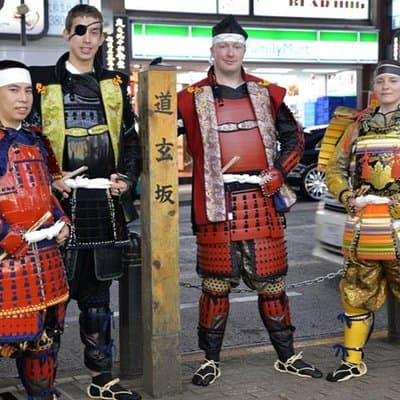 Samurai photo shooting at Street in Shibuya 2