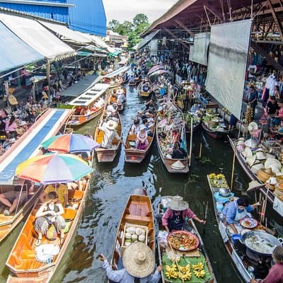 From Bangkok : Damneon Saduak Floating Market & Erawan Waterfall 2