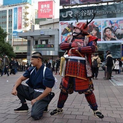 Samurai photo shooting at Street in Shibuya 3
