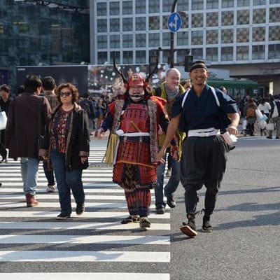 Samurai photo shooting at Street in Shibuya 4