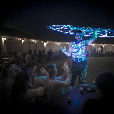 Dubai Sunset Camel Trekking With BBQ Dinner at VIP Camp 5