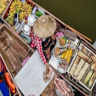 Damnoen Floating Market & Optional Erawan Water Waterfall Tour 2