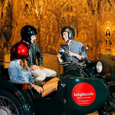 Night Tour of Barcelona by Sidecar Motorcycle