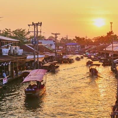 Amphawa Floating & Maeklong Railway Train Market Private Tour