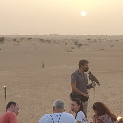 Private setup, Falcon photo , Dinner, Sunset in middle of Desert 5