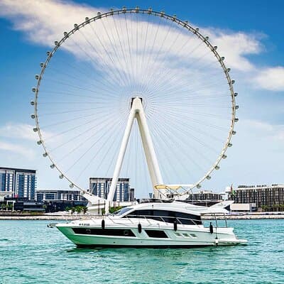 Luxury cruise on The Pearl 48ft to Atlantis & Burj Al Arab.