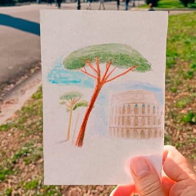 Design your own Postcard of Rome - tour with artistic activity 5