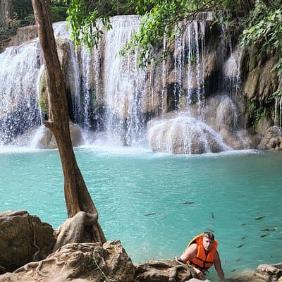 Private Tour: Kanchanaburi Erawan Waterfall Tour from Bangkok