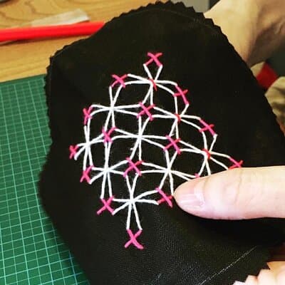 Enjoy making Sashiko needle mountain (Japanese embroidery) 4