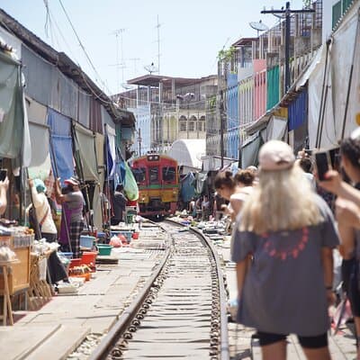 Maeklong Railway Market and Floating Market