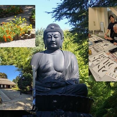Calligraphy and Tokyo Great Buddha, Botanical garden, art museum