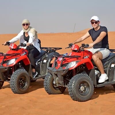 Morning Desert Safari Quad-bike camel ride Sand Surfing in Dubai