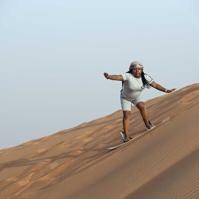 Sand boarding Camel ride and 1 hour ATV in Dubai Lahbab Red Dunes 4
