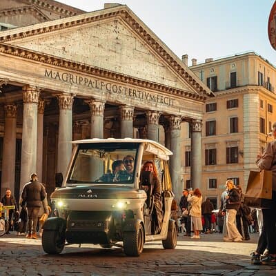 Rome private Golf Cart tour with entry to Colosseum or Catacombs
