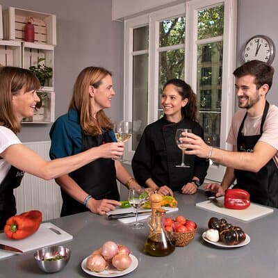 Premium Paella & Tapas Feast: Unlimited Wine & Rambla Views