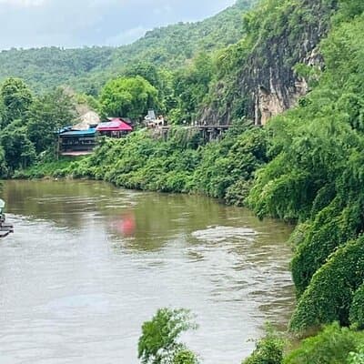 Bangkok Erawan Waterfall River Kwai and Death Railway Tour 4