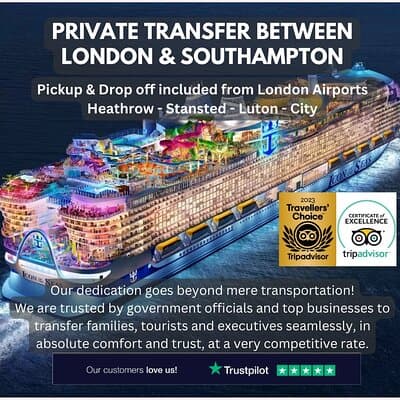Private Transfer London & Southampton - Cruise Terminal or Hotel