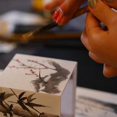 Sumi-e Ink Painting Suiboku-Ga Workshop in a Japanese Teahouse 5