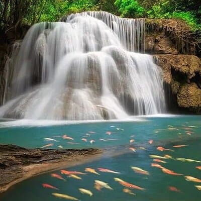 Erawan Waterfall and Death Railway Train Riding from Bangkok