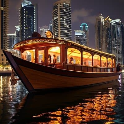 Luxury Dhow Dinner Cruise at Dubai Marina with Dinner & Transfers