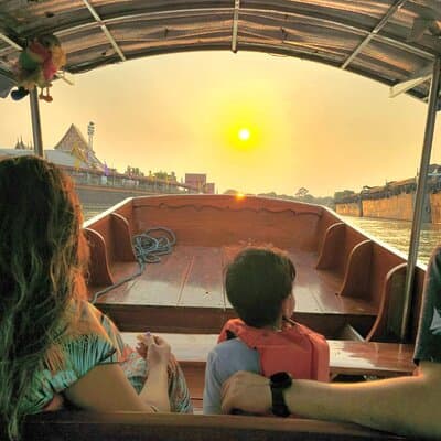 PRIVATE Ayutthaya + SUNSET Boat Tour + Light up The NIGHT