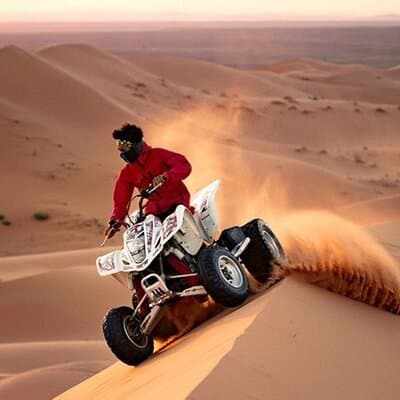 30 Min Quad Biking Tour In Dubai With Camel Ride & Sand Boarding 3