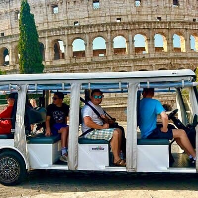 Rome Private Golf Cart Tour and Exclusive Food and Wine Tasting