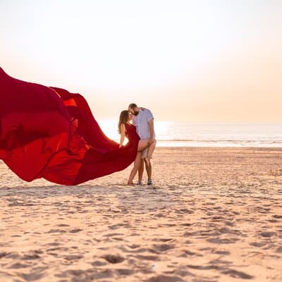 Flying Dress Photoshoot Experience in Amsterdam and Sea Coast 3