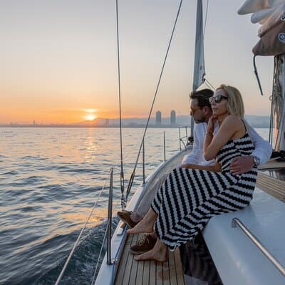 Sunset On A Luxury Sailboat From Port Olimpic 2