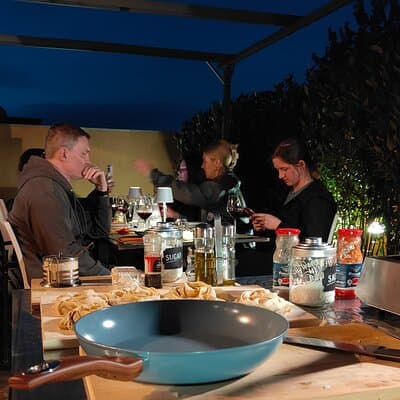 Vatican Pasta class with full wine tasting 4wines in cozy rooftop 3