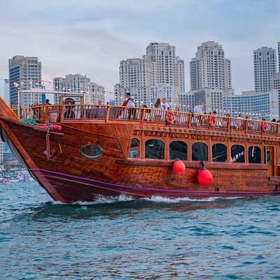 Dubai Creek Sightseeing Cruise with Unlimited Freshly Baked Pizza