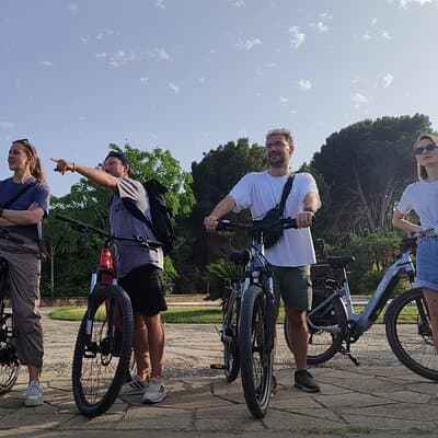 Montjuic Barcelona: Panoramic eBike Tour Views & Tapas stop 2