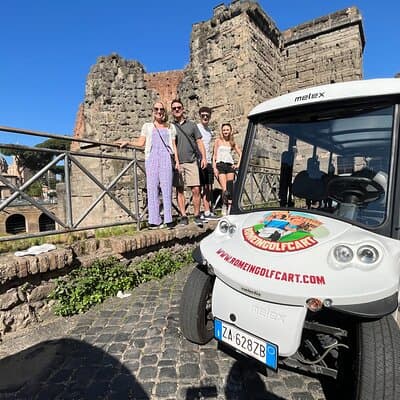 Rome in Golf Cart 4 hours Private Tour with Pickup from hotel