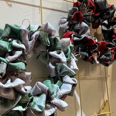 Handmade wreath experience using tatami mat edges in Tokyo 5