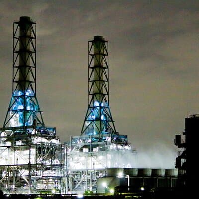 Kawasaki Night Factory Lights: Private Car Tour with Expert Guide