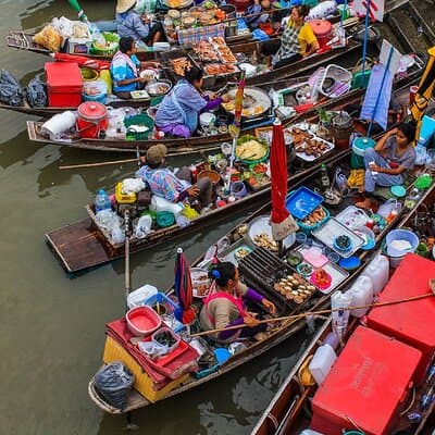 Damnoen Floating Market Maeklong Rail and River Kwai Bridge 4