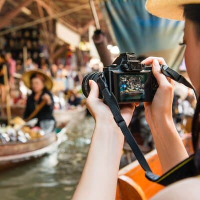Damnoen Floating Market Maeklong Rail and River Kwai Bridge