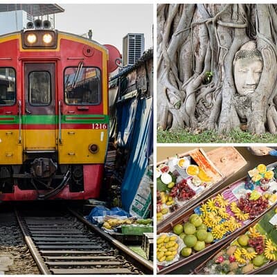 Railway Market, Floating Market and Ayutthaya (Premium Service)