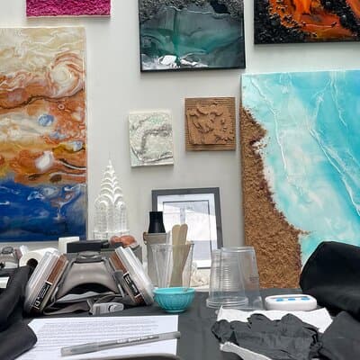 Resin Artwork in a Nolita Artist's Studio 4