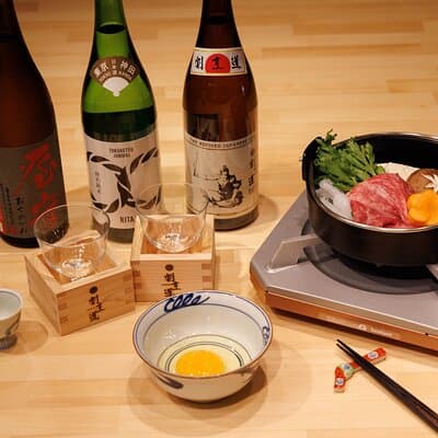 Japanese Sake Tasting & Wagyu Sukiyaki Cooking Class in Tokyo 2
