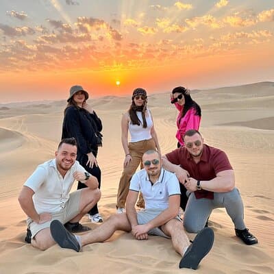 Private Sunrise Desert Safari Tour with Camel ride & Sandboarding