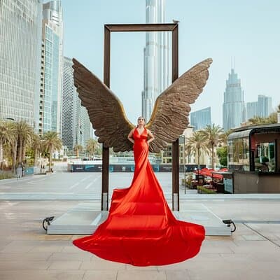 Dubai Burj Khalifa Flying Dress Photoshoot 2