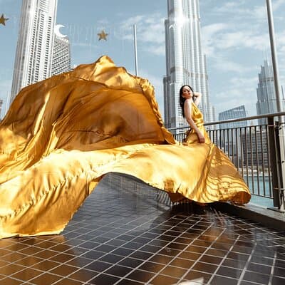 Dubai Burj Khalifa Flying Dress Photoshoot 5