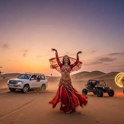 Desert Safari Dubai with Dune Bashing BBQ Dinner and 5 Live Shows