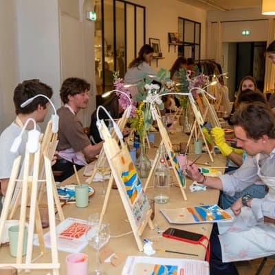 Painting&Wine Workshop - Creative Painting Experience in Paris 2