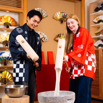 Mochi Pounding and Sushi Making Experience in Tokyo