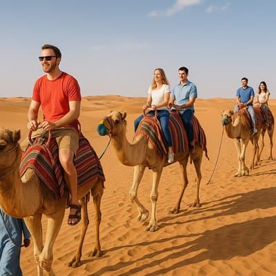 Dubai Desert Safari With Red Dune Bashing Camel Ride & BBQ Dinner 3